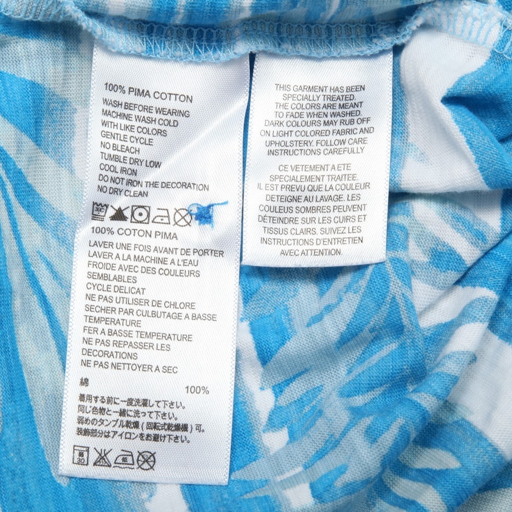 Tommy Bahama Polo Shirt Men Medium Blue Floral Palms Reverse Print Pima Cotton - Picture 6 of 11